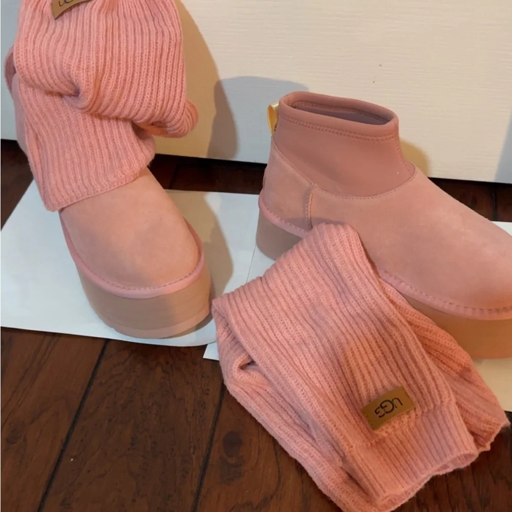UGG Classic Mini Dipper boot in the Pink Dawn 11 New